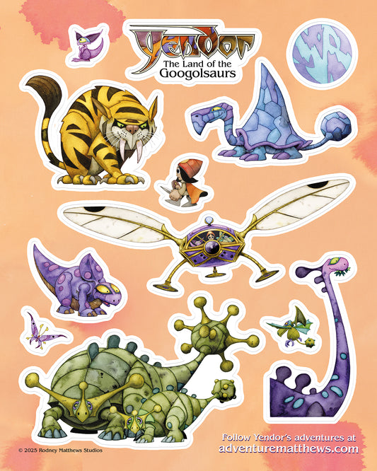 Yendor - The Land of the Googolsaurs Sticker Pack